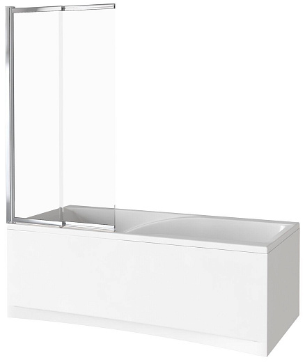 Шторка на ванну Good Door Screen SLR-100-C-CH 100 x 140 см распашная, раздвижная, стекло прозрачное, профиль хром, ПД00120