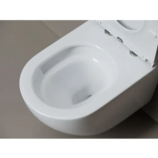 Подвесной безободковый унитаз Ceramicanova Whirl CN11007T, Торнадо, крышка микролифт, белый