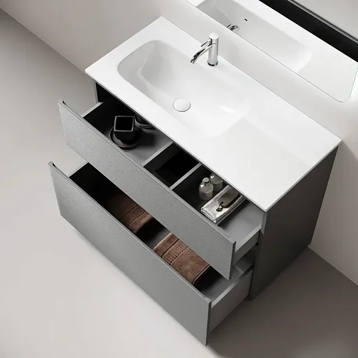 Тумба под раковину Sancos Folk Floor FL120FLES/FL120FRES, 120 см, напольная, чаша левая/правая, ergraut soft