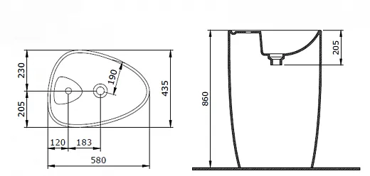 Раковина Bocchi Etna моноблок 1337-011-0126, кашемир