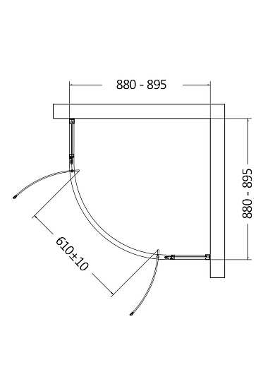 Душевой уголок AQUAme AQM7101-2-9 90x90х195 Душевой уголок AQUAme AQM7101-2-9 90x90х195