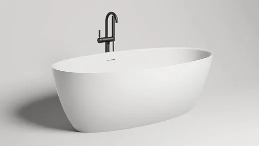 Ванна Salini Alda 101923MF, 160 х 80 см, из искусственного камня S-Stone, цвет белый матовый, покраска по RAL полностью