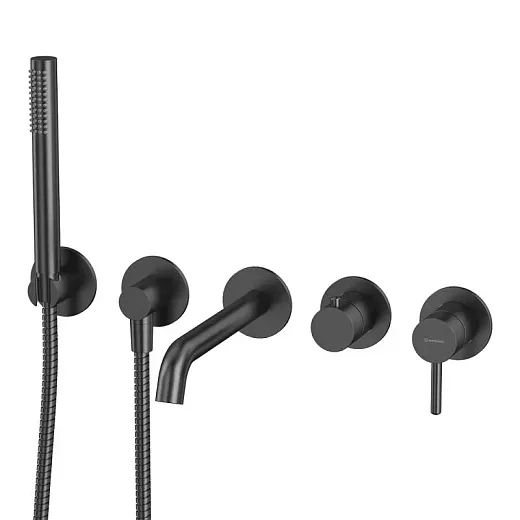 Смеситель Whitecross Y gunmetal YSET1240GM, для ванны и душа, с душевым гарнитуром, оружейная сталь PVD