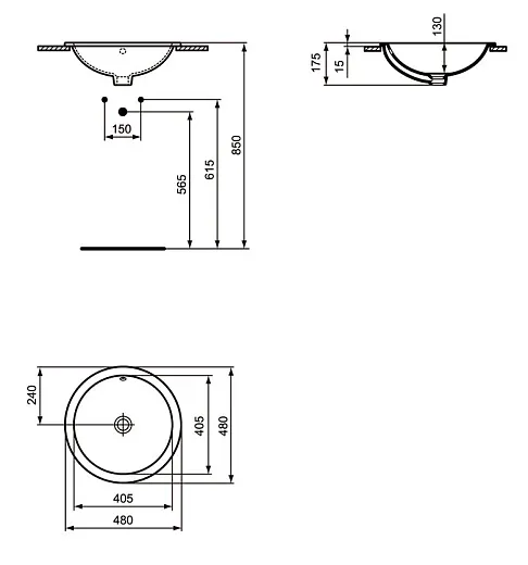 Раковина Ideal Standard Connect 48 см, белый, E505301