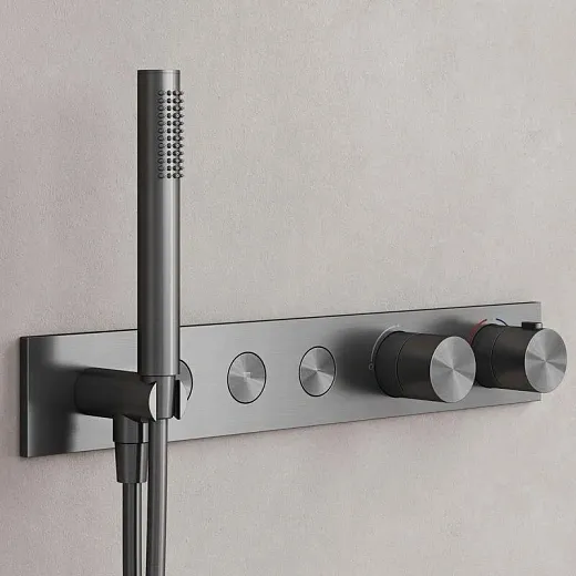 Душевая система Sancos Linn SC9023GG, термостатическая, вороненая сталь