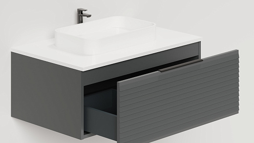 T800H1A Тумба под умывальник Salini TOUCH Н 80 Anthracite горизонтальная фрезеровка T800H1A Тумба под умывальник Salini TOUCH Н 80 Anthracite горизонтальная фрезеровка