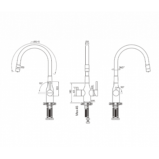 Смеситель PAULMARK SALIX Sa213419-BR, (бронза) Смеситель PAULMARK SALIX Sa213419-BR, (бронза)