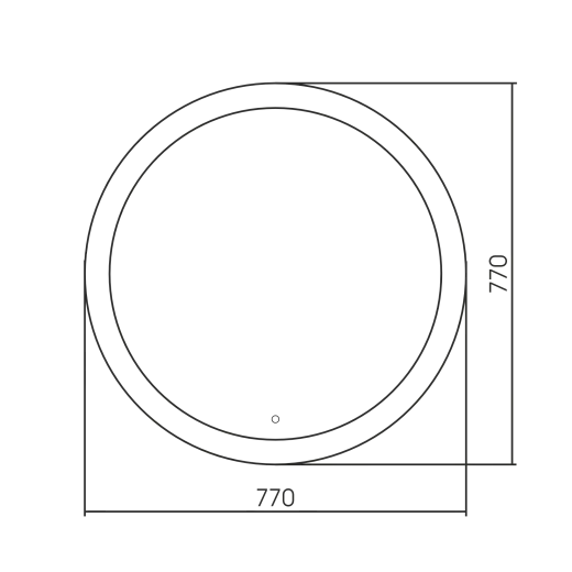 Зеркало Raval Лира D77 сенсор, Lir.02.D77/W/RL