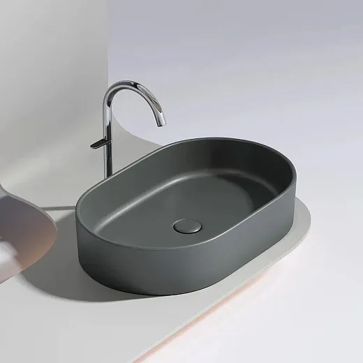 Умывальник Ceramicanova Element CN6048MDH 60см сантехфарфор темный антрацит, CN6048MDH