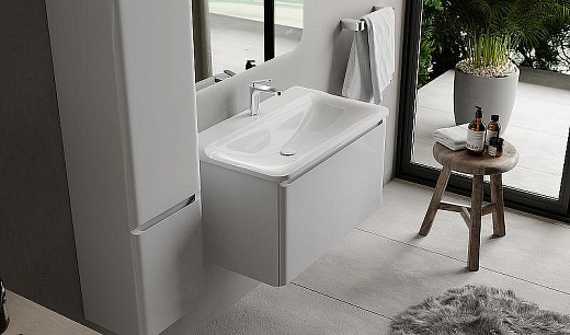 Тумба под умывальник Raval Welto 80 подвесная/напольная белая + ножки