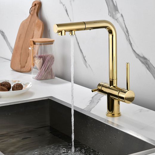 Смеситель PAULMARK SERPENTINE Se213222-G, (золото)