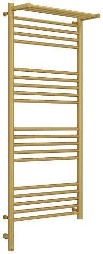 Полотенцесушитель электрический Сунержа Богема 3.0 1200 x 500 с полкой, ширина 53.2 см, высота 132.4 см, матовое золото, L/R