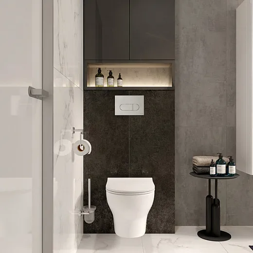 Подвесной унитаз безободковый Vitra Zentrum Round SmoothFlush  (укороченный 50 см) без сиденья, белый, санитарный фарфор, антибактериальное покрытие Hygiene 7786B003-0075