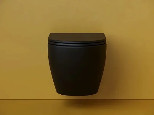 Подвесной унитаз Ceramicanova Metropol CN4002TMB, безободковый, смыв торнадо, крышка-сиденье микролифт, черный матовый, сантехфарфор