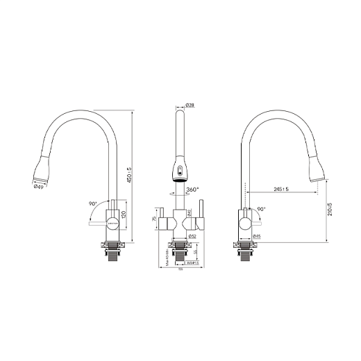 Смеситель PAULMARK LANGE La214212-NI, (стальной/никель) Смеситель PAULMARK LANGE La214212-NI, (стальной/никель)