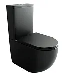 Напольный унитаз Ceramicanova Metropol CN4001T-BMB/CN4001-TMB, безободковый, смыв Торнадо, сиденье микролифт, черный матовый, сантехфарфор