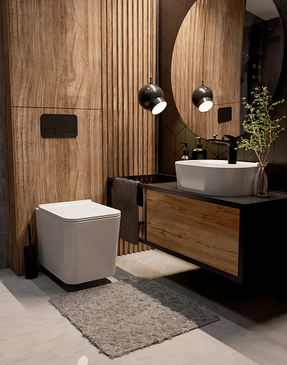 AQM2003 Унитаз подвесной AQUAme с сиденьем SoftClose, технология смыва Rimless, скрытый крепеж. 530x365x360