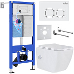Комплект инсталляции с унитазом 6 в 1 Roxen StounFix Dual Fresh 542448 (состоит из: 710200, Santi 410280W, 530135-01X)
