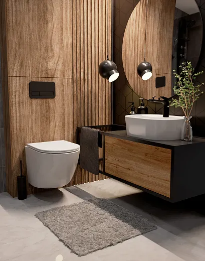 Унитаз подвесной AQUAme с сиденьем SoftClose, смыв QUIET, скрытый крепеж. 520x365x360