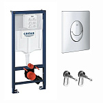 Инсталляция для унитаза Grohe Rapid SL с кнопкой Grohe Skate Air, хром, 38536001+38505000