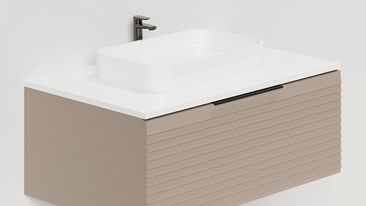 T800H1T Тумба под умывальник Salini TOUCH Н 80 Taupe горизонтальная фрезеровка
