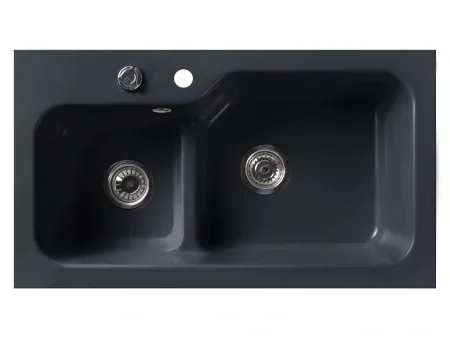 Мойка кухонная Belux SG-REC-DUO 8045 Черный обсидиан, 4810924266569