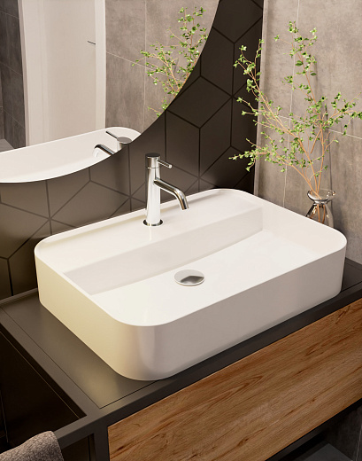 AQM5003 Раковина настольная AQUAme с отверстием под смеситель. 610x450x120