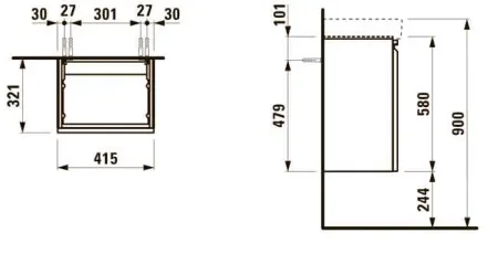 Шкафчик под умывальник Laufen Pro S 483301 51,5x32x58, белый глянец