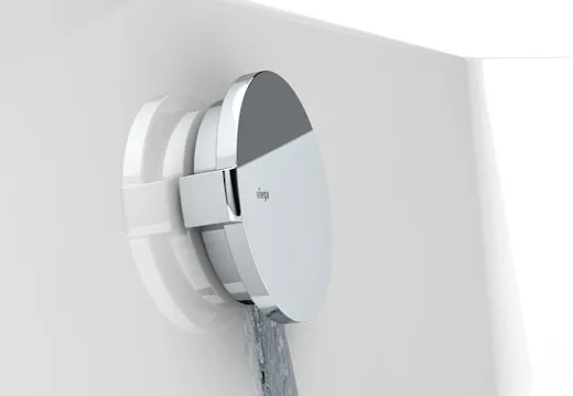 Сифон для ванны Viega Simplex Trio 728007 с наполнением переливом, накладка MT5