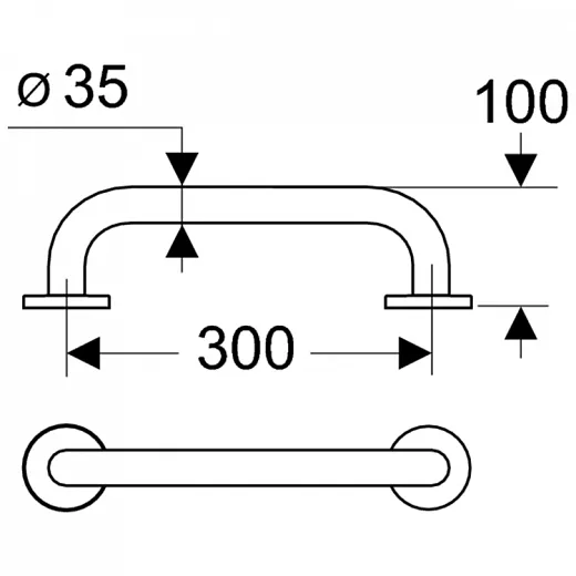 Поручень опорный прямой 30 см Ideal Standard CONTOUR S6450MY