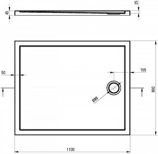 Поддон для душа Deante Prizma KTJ_087B 120х80
