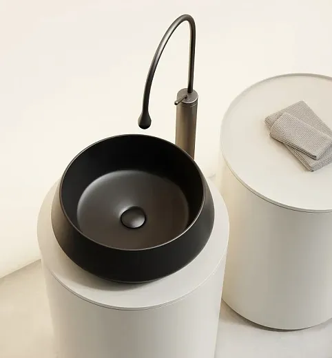 Умывальник Ceramicanova Maya CN12004MB 40см сантехфарфор накладной черный, CN12004MB