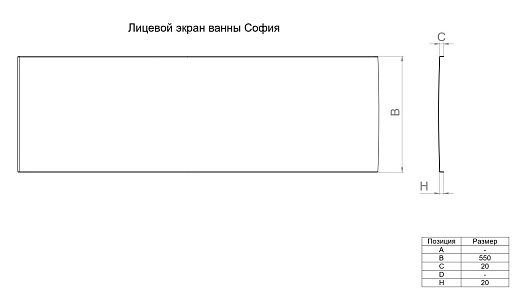 Ванна акриловая Тритон София 170x95 левая