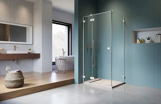 Душевая дверь Radaway Essenza Pro White KDJ 100R, 100 х 200 см, с неподвижной частью, стекло прозрачное, профиль белый, правая, 10097100-04-01R