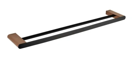 Полотенцедержатель Bemeta Galla 108104050 60 см двойной, черный матовый, розовое золото