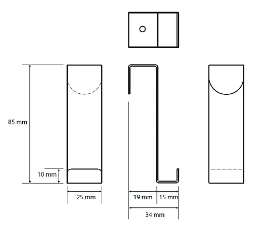 Крючок на дверь Bemeta Dark 101106150, черный матовый