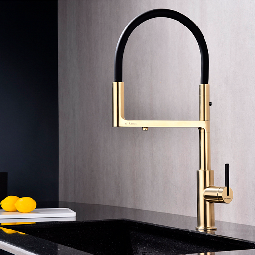 Смеситель PAULMARK TORNADO To213402-SBG, (золото/светлое брашированное золото)