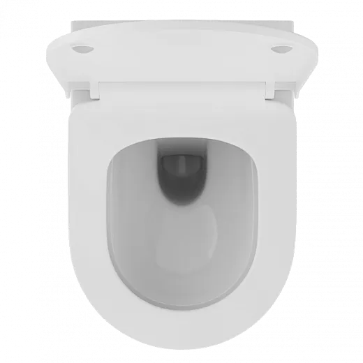 Подвесной унитаз безободковый Vitra Zentrum Round SmoothFlush  (укороченный 50 см) без сиденья, белый, санитарный фарфор, антибактериальное покрытие Hygiene 7786B003-0075