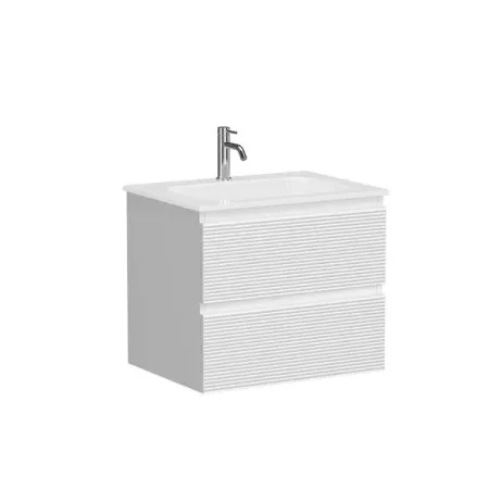 Тумба под раковину Sancos Folk FL60W, 60 см, подвесная, с рельефным фасадом, цвет bianco
