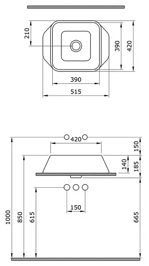 Раковина Bocchi Elba 1005-033-0125, мятная