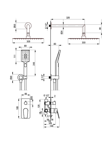Душевая система скрытого монтажа Deante Jasmin NAC_09JP хром