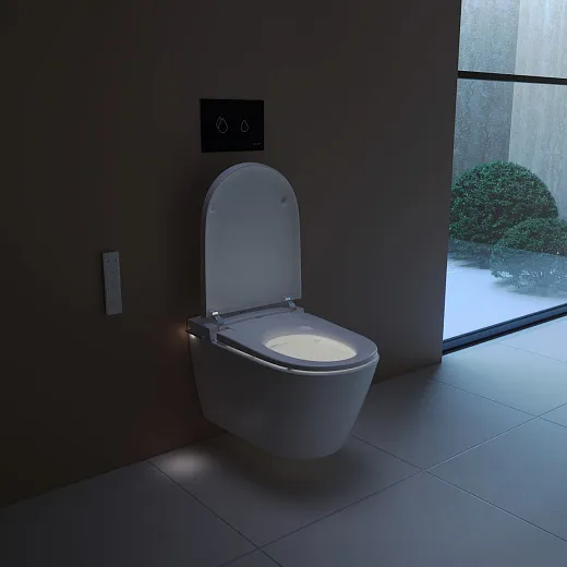 Унитаз подвесной умный  VitrA V-Care 3 Prime крышка микролифт, с функцией биде, пульт ДУ, белый, 7777B403-6399