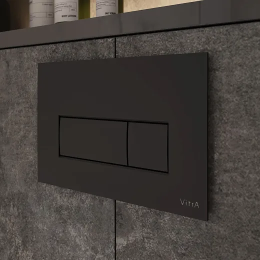 Кнопка смыва для инсталляции VitrA Root Square двойной смыв, матовая черная, 740-2311