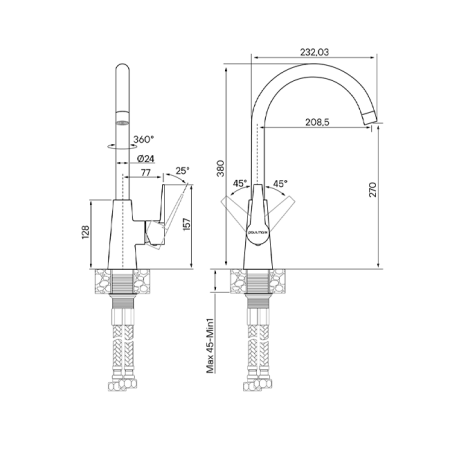 Смеситель PAULMARK HOLSTEIN Ho212065-431(WH), (белый/белый матовый)