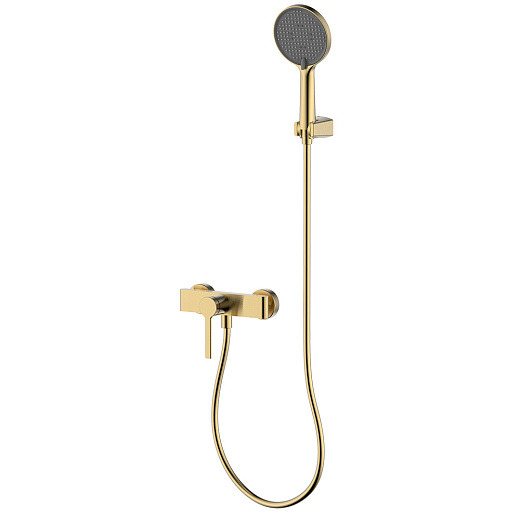 AQM6413BG AQUAme Asti Смеситель для душа однорычажный, с душевым набором, 3 режима, Brushed gold