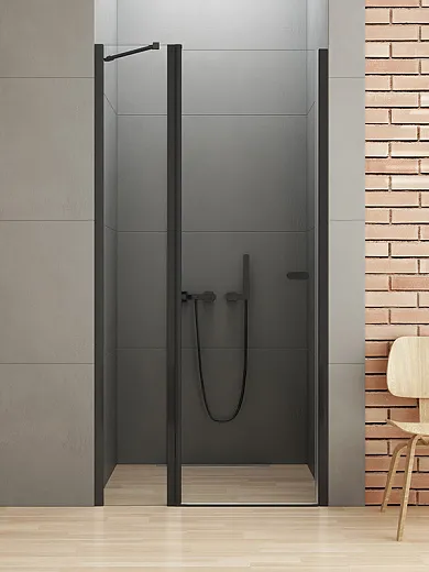 Дверь в нишу New Trendy NEW SOLEO BLACK 110x195 (var 3)