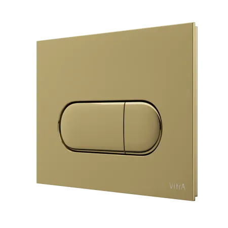 Кнопка смыва для инсталляции VitrA Root Round двойной смыв, глянцевое золото, 740-2224