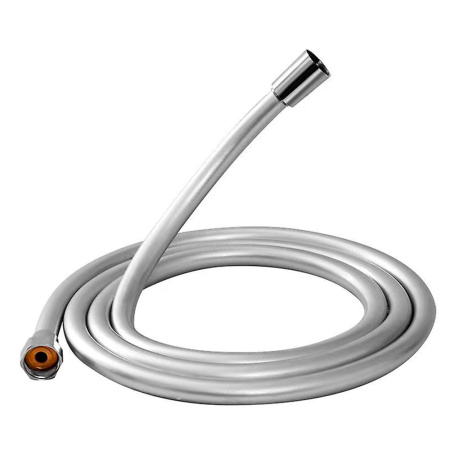 AQM1500CR Шланг душевой AQUAme, ПВХ 1500мм с латунной гайкой и защитой от перекручивания, Хром