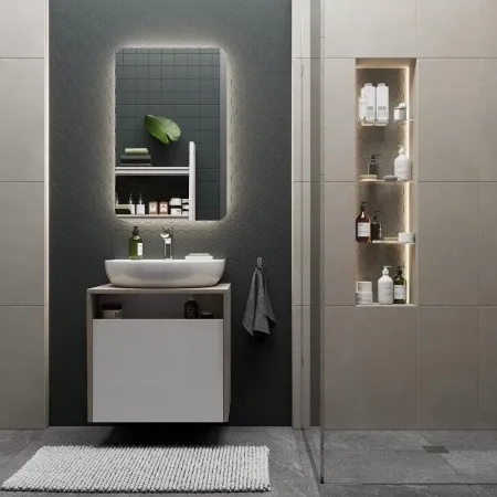 Зеркало KERAMA MARAZZI PRO / Про с подсветкой LED 55, белый,  PRO.mi.55\WHT
