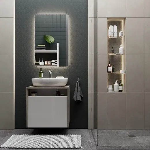 Зеркало KERAMA MARAZZI PRO / Про с подсветкой LED 55, белый,  PRO.mi.55\WHT